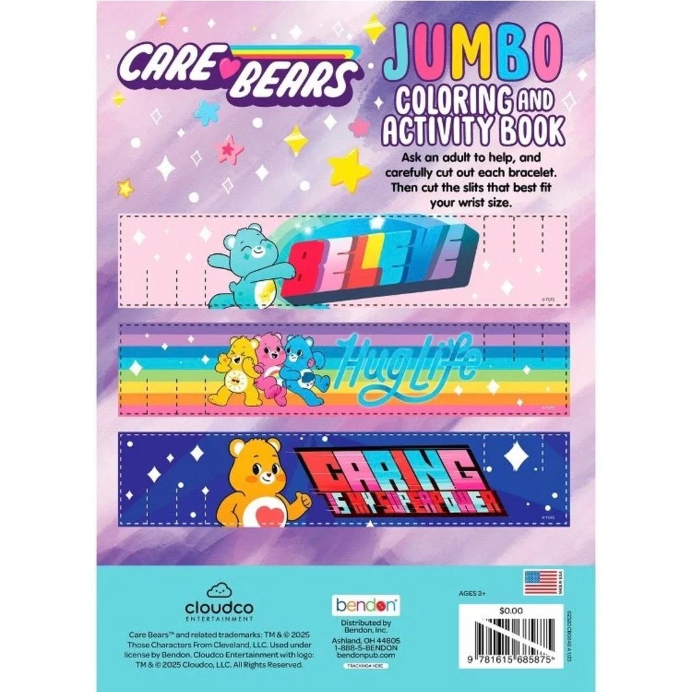 Care Bears Stationery Activity Set Jewelry Kit Coloring Book Pouch 4pc Bundle